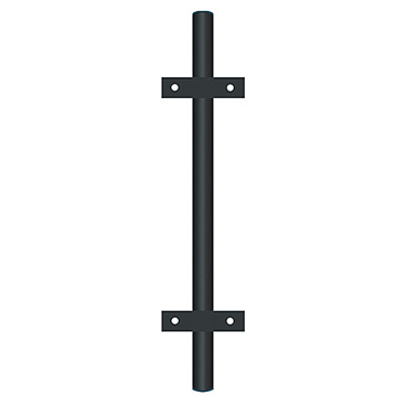 Столб для забора d51 мм 2,5 м с планками грунт серый