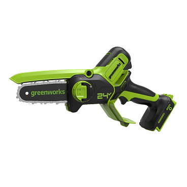 Пила цепная аккумуляторная Greenworks 24V GD24CSMNX 24 В 6" шаг 1/4" паз 1,1 мм 32 звена без АКБ и ЗУ (2008707)