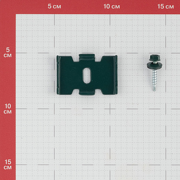 Крепление скоба-саморез для панелей 3D универсальное зеленое RAL 6005
