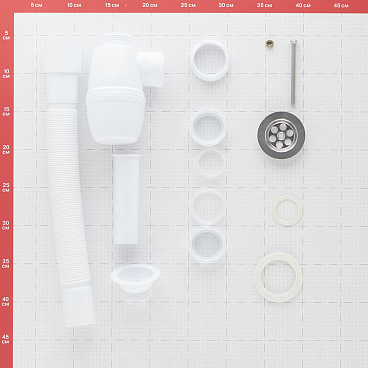 Сифон для раковины Wirquin Pro 1 1/4х40 мм с выпуском d63 мм с соединением 40/50 мм (30718050)