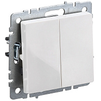 Выключатель IEK Brite ВС10-2-0-БрБ двухклавишный встраиваемый белый (BR-V20-0-10-K01)