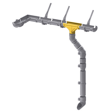 Воронка желоба пластиковая d120-80 мм Docke Standard светло-коричневая RAL 8017