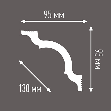 Плинтус потолочный из пенополистирола 95х95х2000 мм Плинтэкс I 95/95
