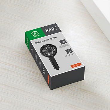 Лейка для душа Iddis SpaHome d130 мм 3 режима без шланга пластик черная (SPA3F0Bi18)