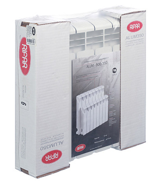 Радиатор алюминиевый Rifar Alum 350 мм 6 секций 1" боковое подключение белый