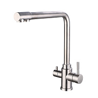 Смеситель для кухни Esko Kitchen сатин с высоким изливом с подключением к фильтру однорычажный (K24)