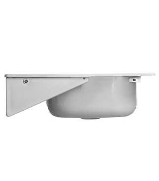 Мойка для кухни 50х50х16 см подвесная с кронштейнами эмалированная (1701)