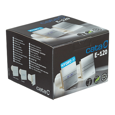 Вентилятор осевой Cata E-120 GTH с датчиком влажности и таймером 180х180 мм d120 мм белый