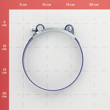 Хомут силовой Hard-Fix 113-121 мм оцинкованная сталь с полимерным покрытием одноболтовый