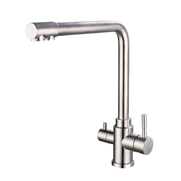 Смеситель для кухни Esko Kitchen сатин с высоким изливом с подключением к фильтру однорычажный (K24)