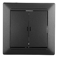 Выключатель Svet Стиль двухклавишный встраиваемый графит с подсветкой (EV 0365-9121)