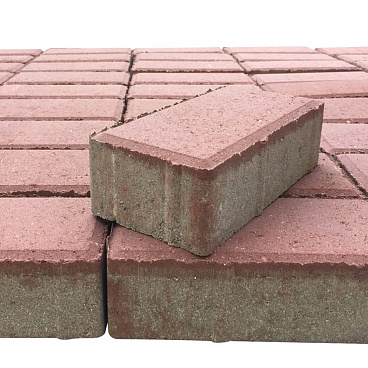 Плитка тротуарная Брусчатка кирпичик 100х200х60 мм красная