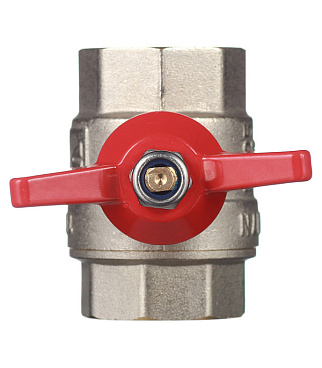 Кран шаровой латунный Valtec Base 1 ВР(г) х 1 ВР(г) бабочка прямой (VT.217.N.06)