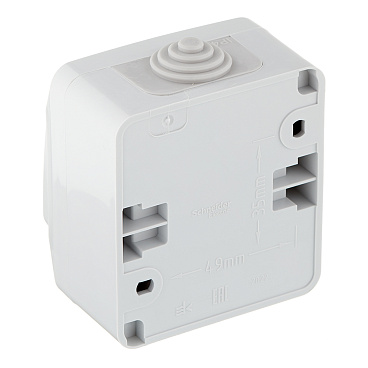 Выключатель Systeme Electric Этюд одноклавишный накладной серый (BA10-041C)