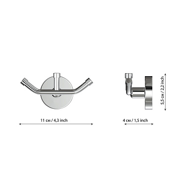 Крючок для ванной Fora Long тройной на шуруп металл хром (L026/1084)