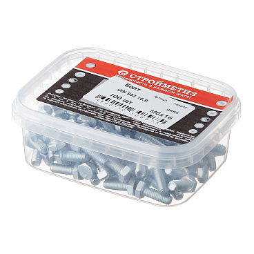 Болт оцинкованный M6x16 мм DIN 933 10,9 (100 шт.)