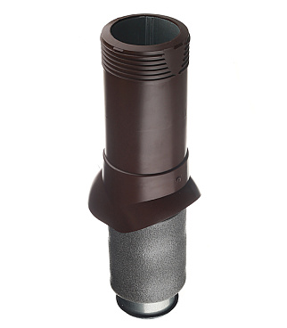 Вентиляционный выход Поливент изолированный d125х160 мм коричневый RAL 8017