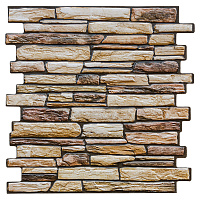 Панель самоклеящаяся ПВХ 475х475х3 мм Grace коричневый камень 0,23 кв.м