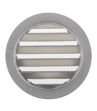 Решетка вентиляционная алюминиевая наружная Era d100 мм с фланцем d125 мм без покрытия