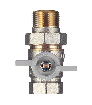 Кран шаровой латунный СТМ 3/4 ВР(г) х 3/4 НР(ш) бабочка с полусгоном прямой