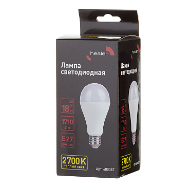 Лампа светодиодная Hesler E27 2700К 18 Вт 1710 Лм 230 В груша А65 матовая