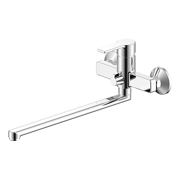 Смеситель для ванны ARGOtech Titan хром однорычажный с длинным изливом с лейкой (35-L35/K TITAN)