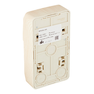 Блок выключатель и розетка Systeme Electric Этюд одноклавишный накладной сосна (BPA16-204D)