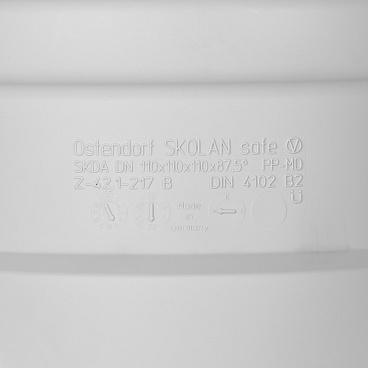 Крестовина Ostendorf SKDA d110х110х110 мм 87° пластиковая бесшумная для внутренней канализации (335900)