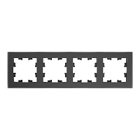 Рамка Systeme Electric AtlasDesign Nature четырехместная черная (ATN331004)