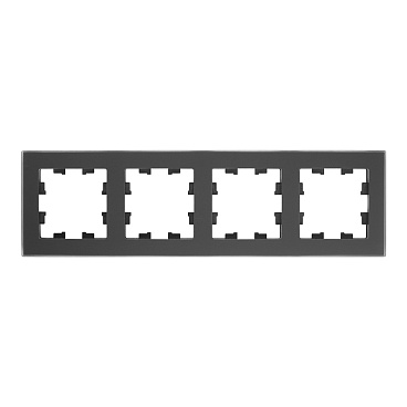 Рамка Systeme Electric AtlasDesign Nature четырехместная черная (ATN331004)