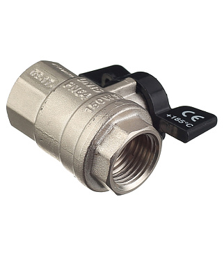 Кран шаровой латунный Bugatti 1/2 ВР(г) х 1/2 ВР(г) бабочка прямой (03020181)