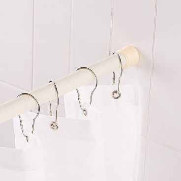 Карниз для ванной 140-260 см телескопический прямой сталь бежевый