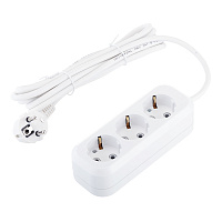Удлинитель UNIVersal 3 розетки 3 м ПВС 3х1 кв.мм 13 А 2,9 кВт белый (9631977)