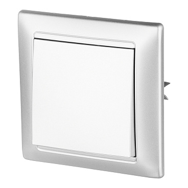 Выключатель Svet Стиль одноклавишный встраиваемый серебро (EV 0365-5118)