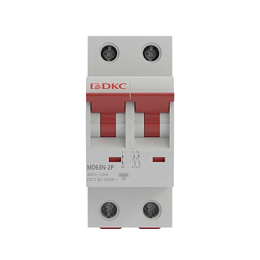 Автоматический выключатель модульный DKC Yon Max MD63N 2P 40А тип C 6 кА 400 В (MD63N-2PC40)