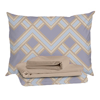 Комплект постельного белья Евро тенсель Mona Liza Alex бежевый с простыней 240х260 см