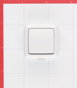 Переключатель Hegel Alfa одноклавишный накладной белый (ВА10-261)