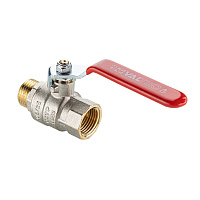 Кран шаровой латунный Valtec Base-ГОСТ 1/2 ВР(г) х 1/2 НР(ш) полнопроходной ручка прямой (VT.215S.N.04)