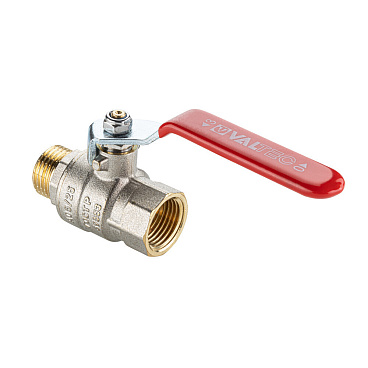 Кран шаровой латунный Valtec Base-ГОСТ 1/2 ВР(г) х 1/2 НР(ш) полнопроходной ручка прямой (VT.215S.N.04)
