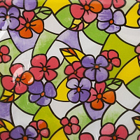 Пленка самоклеящаяся декоративная для мебели цветы разноцветная 0,45х2 м Рыжий кот