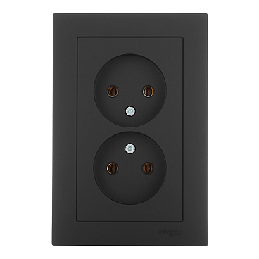 Розетка Systeme Electric AtlasDesign встраиваемая карбон (ATN001020)