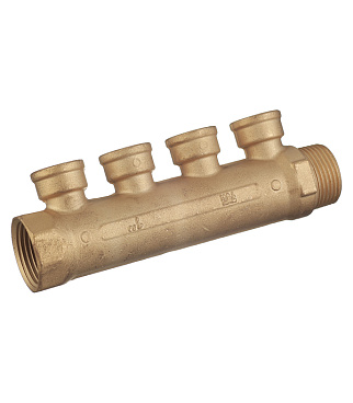 Коллектор Tiemme 1 ВР(г) х 4 выхода 1/2 ВР(г) х 1 НР(ш) (1910048)