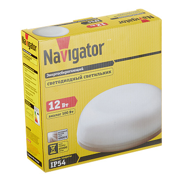 Светильник светодиодный накладной Navigator NBL-R2 4000К 12 Вт IP54 белый (71580)