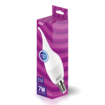 Лампа светодиодная Rev E14  4000К 7 Вт 220 В свеча на ветру матовая