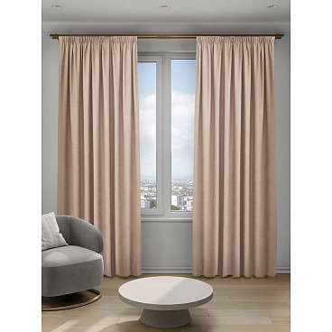 Штора канвас бежевая 200х280 см Decofest Софи (153.734)