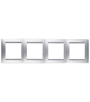 Рамка Simon 15 четырехместная алюминий (1500640-033)