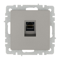 Розетка компьютерная IEK Brite РК10-БрС встраиваемая сталь (BR-K10-1-K46)
