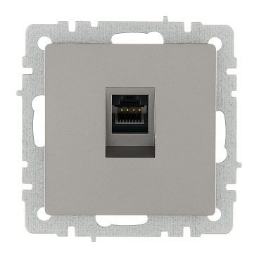 Розетка компьютерная IEK Brite РК10-БрС встраиваемая сталь (BR-K10-1-K46)