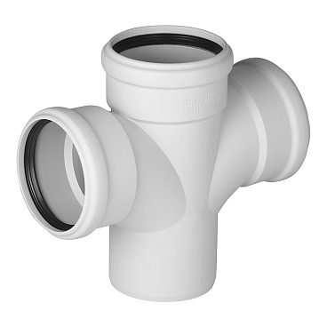 Крестовина Ostendorf SKDA d110х110х110 мм 87° пластиковая бесшумная для внутренней канализации (335900)