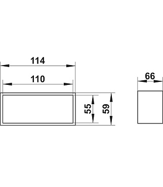Соединитель прямой пластиковый для плоских воздуховодов 55х110 мм